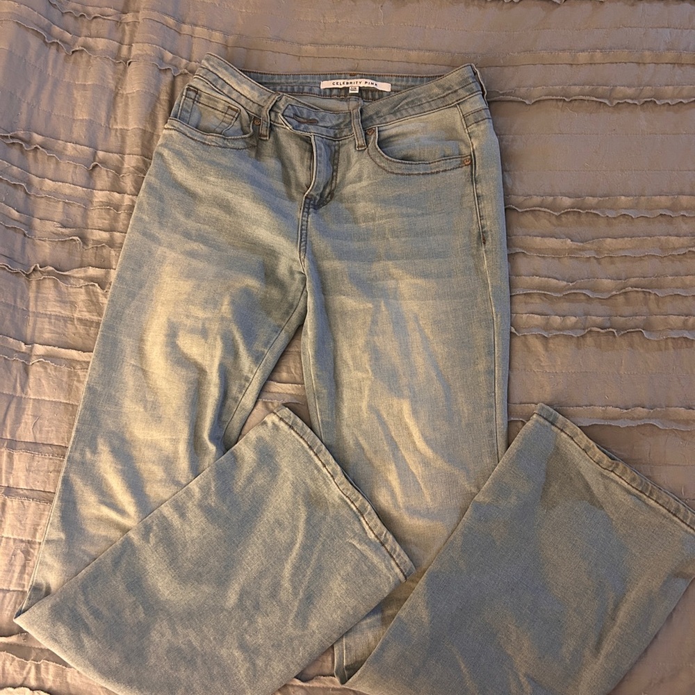 Celebrity Pink Women's Straight Leg Jeans in Light Blue